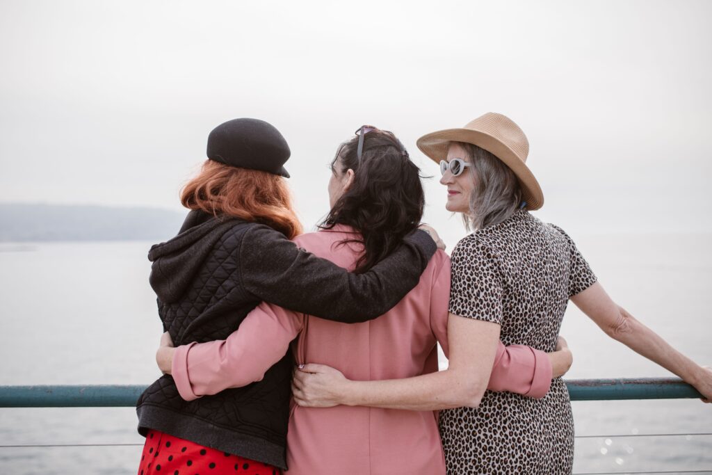 A trio of middle-aged women